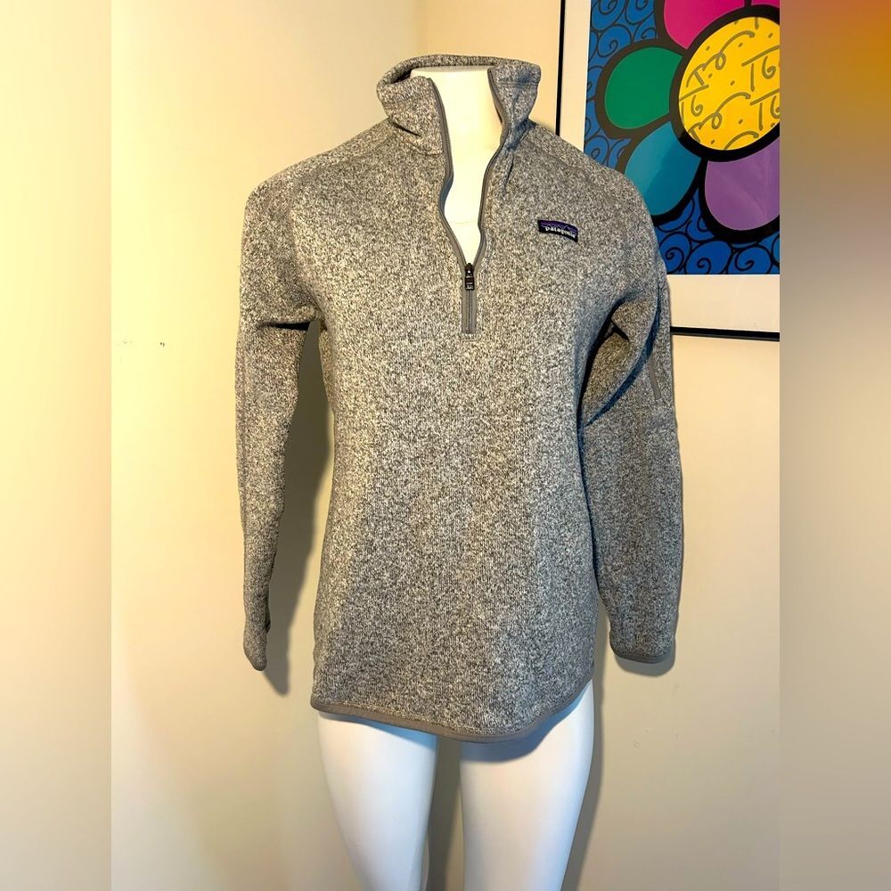 Patagonia womens Gray Better Sweater Pullover 1/4 Zip Fleece Size L
